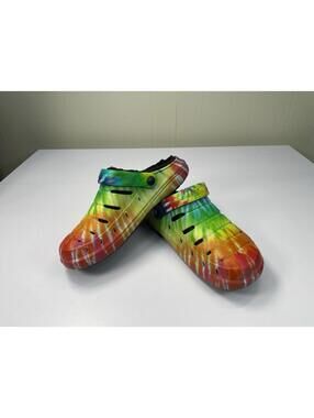 Rugged Shark Tie Dye Lined Clogs Size 8 Fleece Winter Slip On Shoes NWT